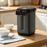 Longbank Nouvelle Bouilloire Électrique Intelligente 3L en Acier Inoxydable Brossé Noir avec Écran Tactile LED et Contrôle Multi-Températures