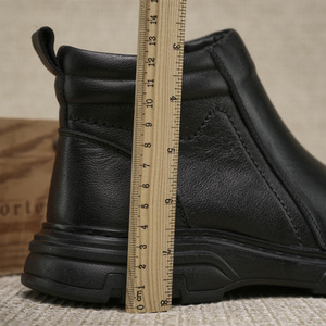 Botas Chelsea de Piel Genuina para Hombre, Punta Redonda, Tacón Plano, Forro de Piel, Suela de Goma, Aislantes, Cálidas para Invierno, Casuales - Product Image 2