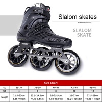 Patin à Roues Alignées de Haute Qualité Professionnel Vitesse Slalom pour Homme Adulte avec 3 Roues