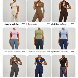 Ensemble de yoga haut de gamme pour femme, 2 pièces, ultra doux, taille haute, avec contrôle du ventre, leggings de sport effet push-up, extensible dans les 4 sens - Product Image 2