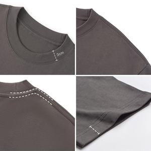 Streetwear haute qualité hommes Design 100% coton personnalisé graphique doux t-shirts pour impression goutte épaule surdimensionné t-shirt 300 Gsm - Product Image 4