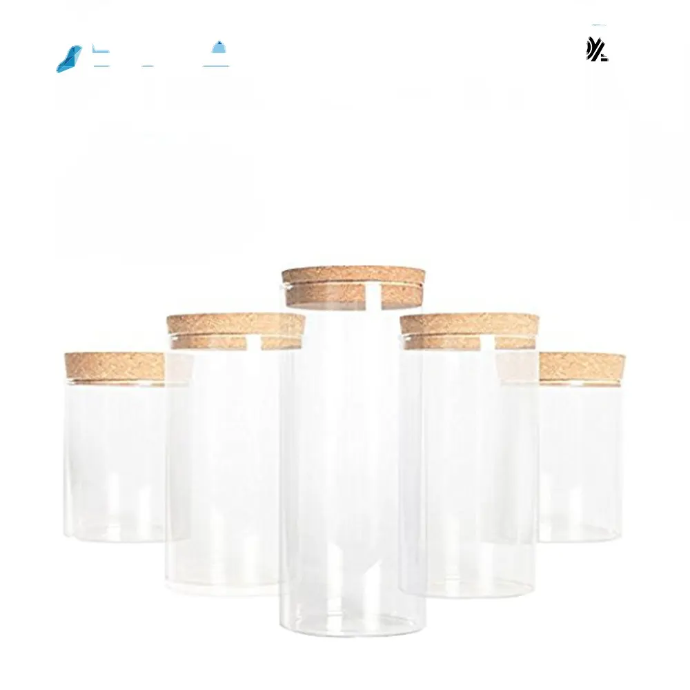 Schlussverkauf hochborosilikat-klarglasgefäß Gewürzkerze-Kaffeegläser mit Korkendeckel