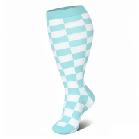 Chaussettes de compression graduées pour femmes et hommes, hauteur genou, design personnalisé, pour la course, l'école, les voyages, les vols, le sport, 20-30 mmHg, taille extra