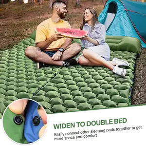 NPOT Camping Sleeping Pad Ultralight Camping Mat with Pillow Built-in Foot Pump Inflatable Sleeping Pads Compact for Camping