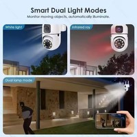A7 Pro Kamera CCTV IP PTZ lensa ganda, kamera keamanan rumah pintar nirkabel penglihatan malam perlindungan penuh 4MP Audio dua arah
