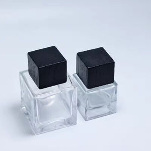 Factory Mens Custom Crimp Perfume Glass <b>Bottle</b> Luxury <b>Pump</b> Sprayer clear Empty square 30ml 50ml 100ml Perfume <b>Bottle</b> With Box - Product Image 4