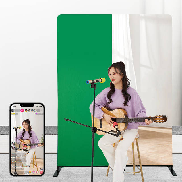 1.5*2m 2*2m 2.75*3.5m Muslin Green Screen Backdrop Stand Chroma Key Panel Aluminium Base Live Stream Video Recording Photo