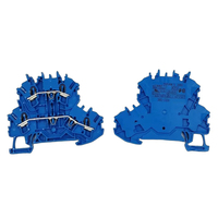 Morsetto a gabbia passante a doppio terminale blu, nuovo di zecca, originale tedesco, disponibile in magazzino, per guida DIN 2.5mm² (2002-2204)