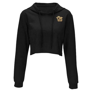 Made in Pakistan CropTop Sweet Streetwear Women Solid Color Hooded Long sleeved Sports Run <b>Thin</b> Sweater <b>Hoodie</b> - Product Image 4