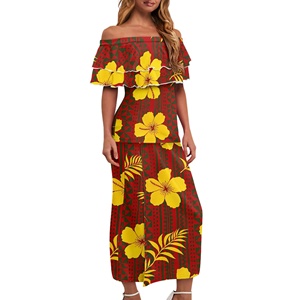 Falda Elegante de Alta Calidad para Mujer 2026, Conjunto Tropical Hawaiano con Top y Falda Larga a Juego, Atuendo Floral para Crucero, Vestido Boho de Playa para Verano - Product Image 4