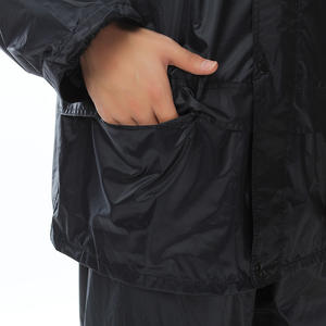 Ensemble imperméable et pantalon de pluie double couche en polyester avec doublure en maille, style transfrontalier, bleu marine, pour voyage, vêtements de pluie pour adultes - Product Image 1