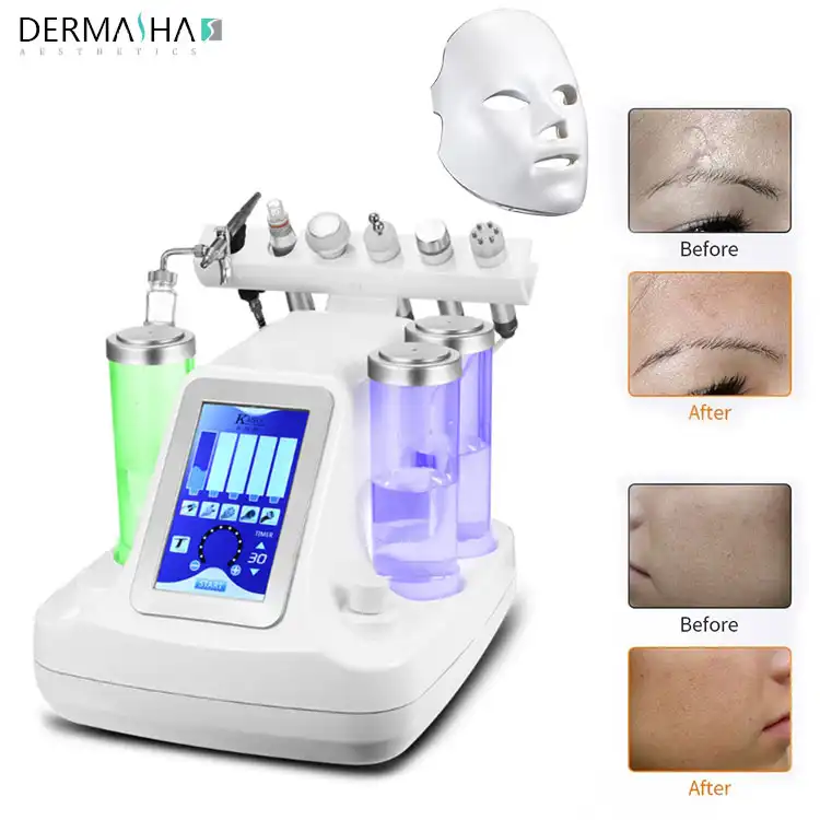 7 In 1 Hydra Dermabrasion Peel Clean Skin Care Light RF Vacuum Face Skin Cleaning Hydro Water Oxygen Jet Peel Machine
