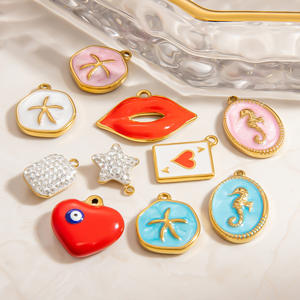Colgantes de Acero Inoxidable con Forma de Labios, Corazón, Estrella y Caballito de Mar, Accesorios de Joyería DIY, Regalo, Colgantes de Moda - Product Image 1