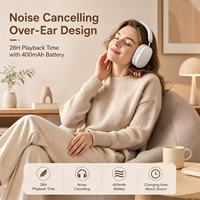 Auriculares con Cancelación de Ruido de Alta Fidelidad, Resistentes al Agua IPX4, Diseño de Cuero 5.4, Batería de 400 mAh