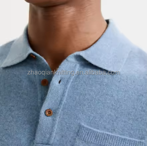 Maglione ZQ Personalizzato da <span class=keywords><strong>Uomo</strong></span> in <span class=keywords><strong>Lana</strong></span> Merino con Zip Corta, Collo a <span class=keywords><strong>Polo</strong></span>, Maniche Lunghe, Tinta Unita, Lavorato a Maglia per Primavera, Autunno e Inverno - Product Image 2
