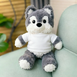 Jouets Songshan, peluche loup et husky de 35 cm, nouvelle collection animaux de la forêt, coussin de sommeil doux, poupée, t-shirt avec logo personnalisé pour les cadeaux d'enfants - Product Image 2