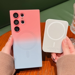 เคสโทรศัพท์มือถือแบบนิ่มชาร์จไร้สายระบบแม่เหล็กสำหรับ <span class=keywords><strong>Samsung</strong></span>, เคสโทรศัพท์มือถือสีพิเศษ S24 S25กาแลคซี่ - Product Image 2