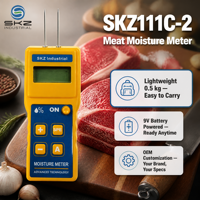 SKZ111C-2 Humidimètre numérique LCD léger pour viande, alimenté par batterie 9V, personnalisation OEM, équipement de test pour usine de transformation de viande