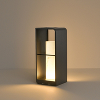 Haute luminosité IP65 étanche monocristal silicium solaire LED borne lampe inoxydable + résine Construction lumière capteur jardin