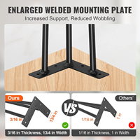Pieds de table en forme d'épingles à cheveux, 28 pouces, lot de 4, robustes, en acier au carbone massif, capacité de charge de 900 lb, 3 tiges, style américain, noir