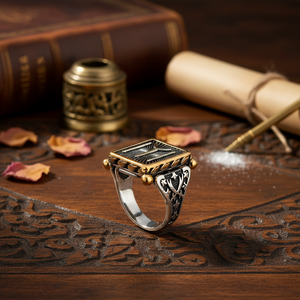 Ottoman Signet Design Authentic <b>Men</b> <b>Ring</b> Turkish Wholesale Handmade 925 Sterling Silver <b>for</b> <b>Men</b> - Product Image 3