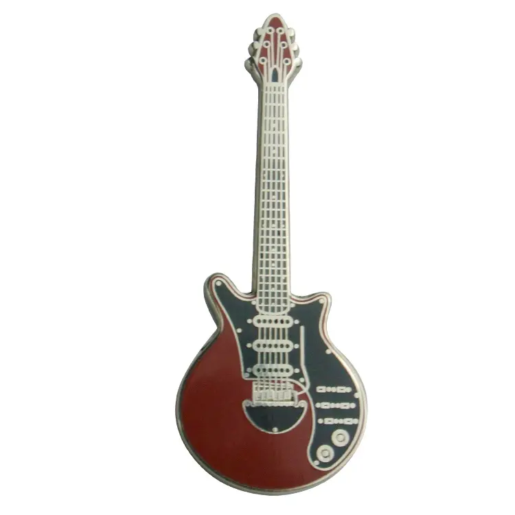 Free design custom cheap soft magnetic enamel gold plated magnet guitar lapel pin