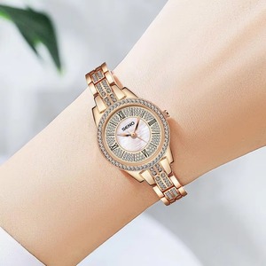 Nuevo Reloj de Cuarzo Elegante para Mujer, Esfera de Nácar, Caja de Aleación con Incrustaciones de Diamantes, Resistente al Agua - Product Image 2