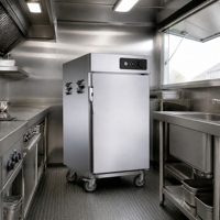 Chariot chauffant électrique pour aliments avec roues pour restaurant, buffet et traiteur