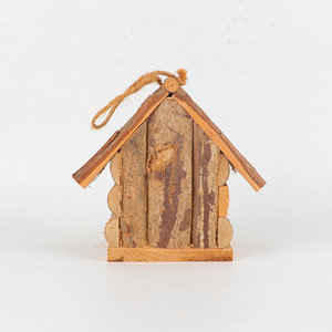 Wooden Bird House <b>Log</b> Cabin Style Hanging Indoor Outdoor Garden <b>Decoration</b> M Medium Size Natural Feel - Product Image 5