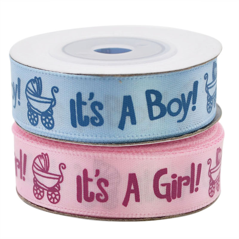 Атласная лента с принтом «It is a Boy Girl», 10 ярдов