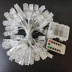 Foto Clip Lichtslingers 40 Led Battery Operated Afstandsbediening Fee Koper Lichtslingers Met Clips Voor Foto 'S Slaapkamer