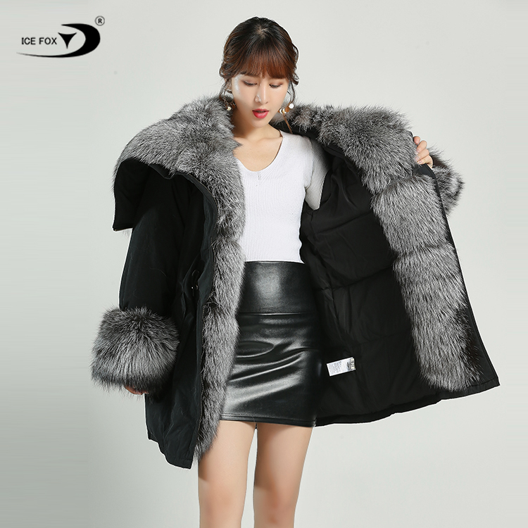 Trim Fur Coat Long Style Fashion Winter Fox Fur Jacket 2021 Hood Fur Parka