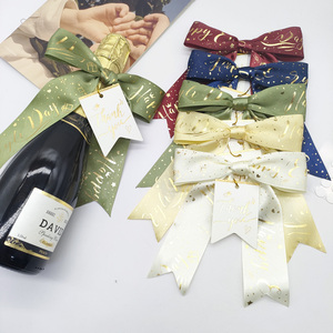 Ruban en satin personnalisé avec logo imprimé en gros, avec carte adhésive pré-nouée pour boîte à biscuits, porte-bougie, sac à friandises, emballage cadeau, décoration - Product Image 4