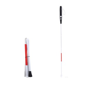 Bastón telescópico ajustable OEM de aleación de aluminio blanco con franja roja para senderismo, montañismo y camping - Product Image 5