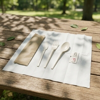 Couteau et fourchette à steak en CPLA, biodégradables, compostables, jetables, robustes, pour le camping