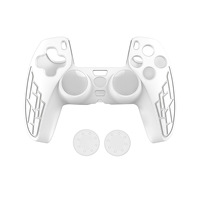 Coque de protection en silicone pour manette PS5 avec capuchons de joystick compétitifs, revêtement antidérapant épaissi et amélioration de la préhension par pulvérisation d'huile