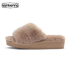 Chaussons d'extérieur antidérapants en fourrure de renard colorée et moelleuse pour femmes, doublure en cuir, fourrure de renard véritable, pour les fêtes - Product Image 6