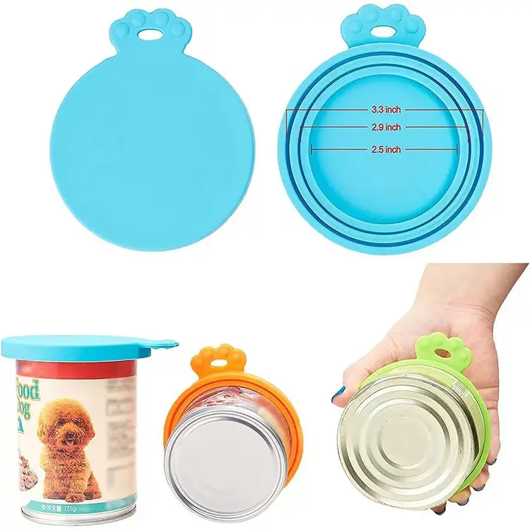 Reusable Storage Container Cover Silicone Cat Dog Pet Food Can Cover Lids