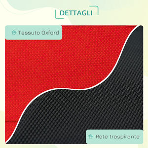Cama para Perros de Verano para Perros de hasta 11.3 kg, Tubos de Metal y Tela Oxford, Rojo/Negro, 61x46x18 cm, Uso Interior/Exterior - Product Image 6