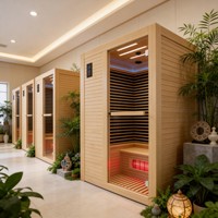 Sauna Sec Écologique à Infrarouge Lointain en Bois Massif de Pruche Canadienne 1 Place pour Villa