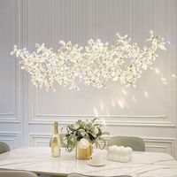 Lustre en cristal, lustre de fleur, lampe légère de luxe de salle à manger de concepteur italien, lampe de table d'île de barre d'art haut de gamme