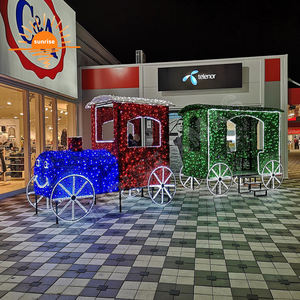 Decoración de Año Nuevo, Adorno Navideño con Motivo de Tren LED para Exhibiciones Festivas, Espectáculo de Luces de Dibujos Animados para Exteriores, en Existencia - Product Image 2