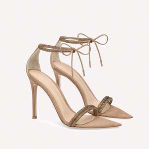 Sandalias de Tacón Alto con Diamantes de Diseño de Lujo para Mujer, Sandalias de Tacón Alto con Punta Puntiaguda y Pedrería para Mujer, Zapatos de Tacón Alto para Mujer - Product Image 2