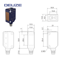 DEUZE PDH30LK30N3-T4 Sensor optik harga rendah tipe BGS saklar persegi Laser NPN/PNP untuk 10-30v DC