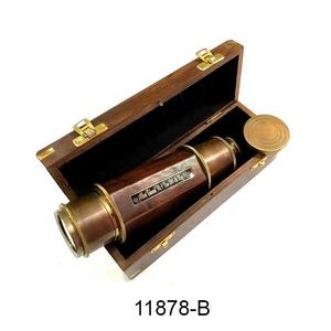 Télescope monoculaire hexagonal nautique en laiton antique avec boîte en bois fabriqué par des exportateurs - Product Image 3