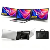 Écran triple pour ordinateur portable OEM/ODM 15,6 pouces, léger, 1080P FHD IPS, double écran portable 3 en 1 pour ordinateur portable, USB-C Plug & Play