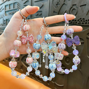 <span class=keywords><strong>Porte</strong></span>-clés tendance avec nœud papillon incrusté de diamants, chaîne de téléphone portable, support de téléphone, <span class=keywords><strong>porte</strong></span>-clés pour cadeau d'anniversaire, <span class=keywords><strong>porte</strong></span>-clés fait à la main - Product Image 2