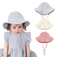Sombrero de Sol para niños populares, bonitos y cómodos sombreros para bebés con cuerda, sombrero de algodón orgánico para niños