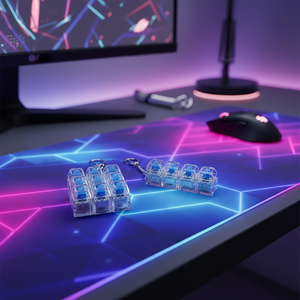 Testeur de clavier mécanique en EVA, régulateur de pression des doigts, porte-clés de décompression Tetris à quatre touches, unisexe, 14 ans et plus - Product Image 1