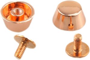MAHAVIMOKSA Sets Flat Head <b>Purse</b> Feet Stud Spike Screw Back <b>Purse</b> Luggage Foot Nailhead Rivets For DIY Leather Craft Rose Gold - Product Image 4